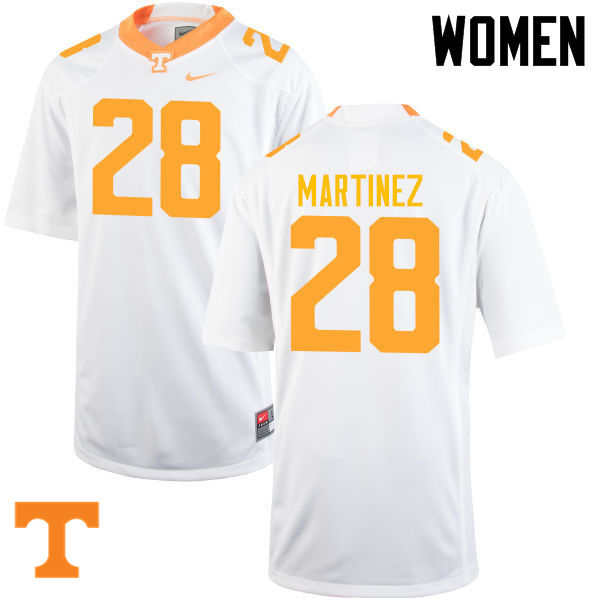 Women #28 Will Martinez Tennessee Volunteers College Football Jerseys-White